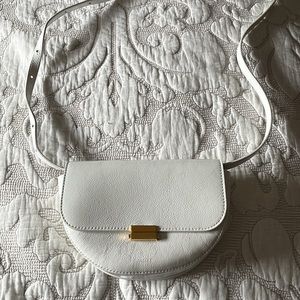 Wandler White Anna Buckle Big Leather Belt Bag 🤍